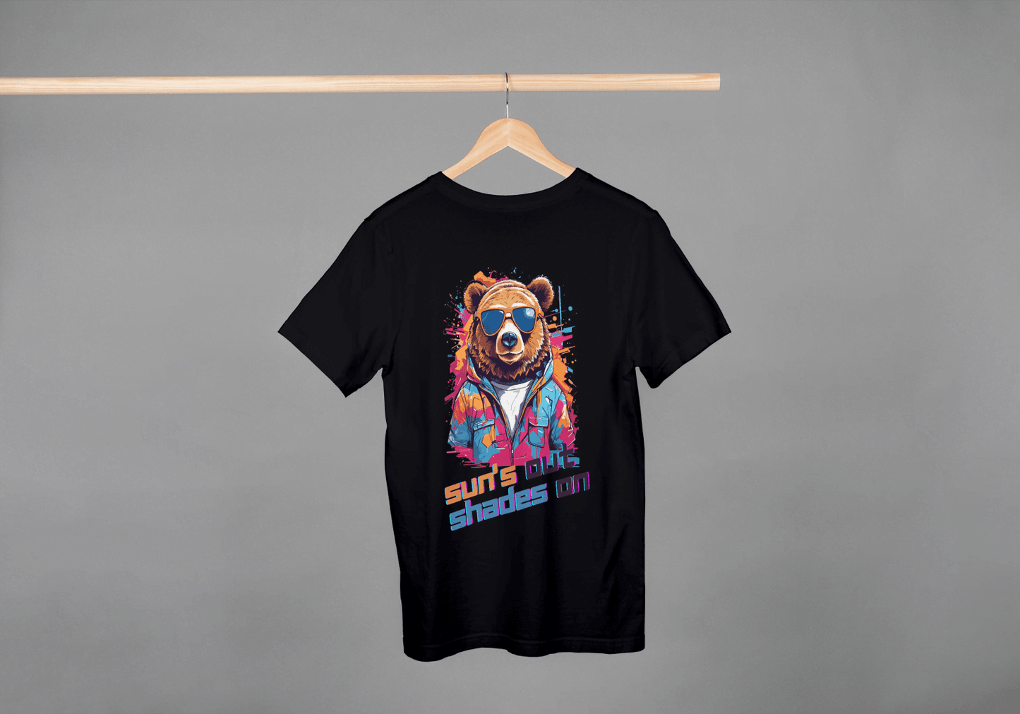 Sun's Out Shades On Bear Tee - Essentia Attire