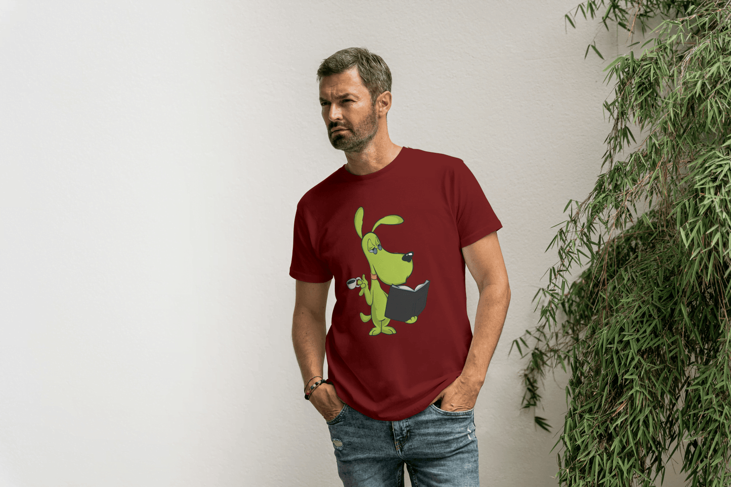 Funny Smart Dog: Coffee & Book Lover Canine Tee - Essentia Attire