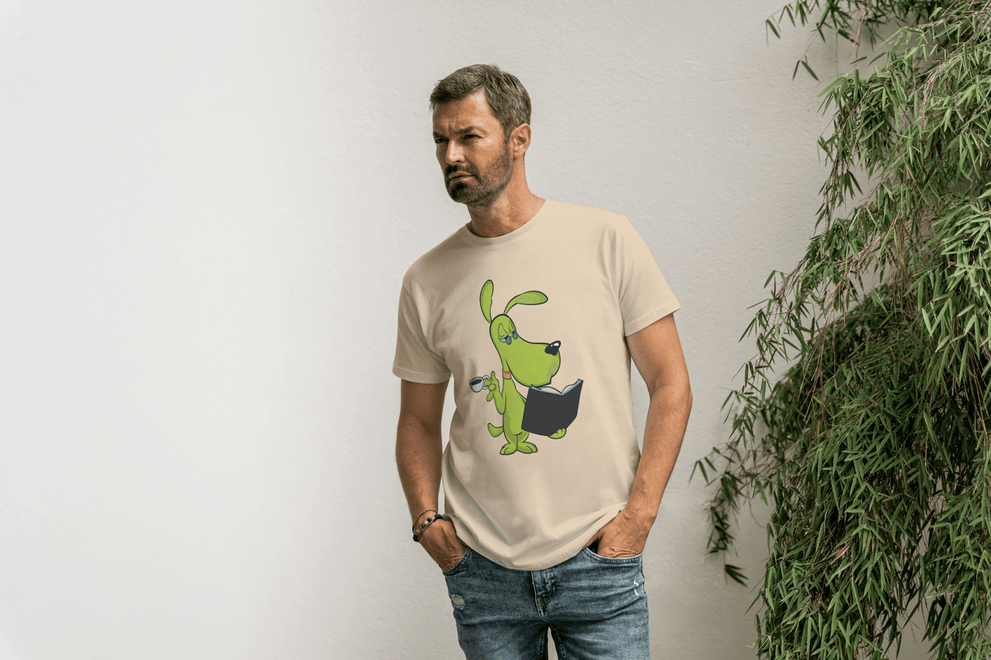 Funny Smart Dog: Coffee & Book Lover Canine Tee - Essentia Attire