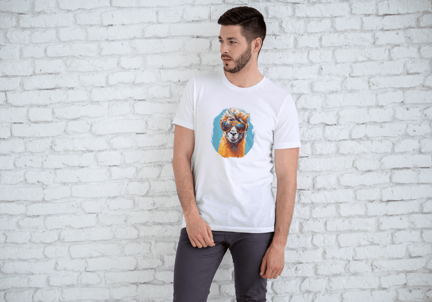 Cool Llama Sunglasses: Funny Animal Graphic Tee - Essentia Attire