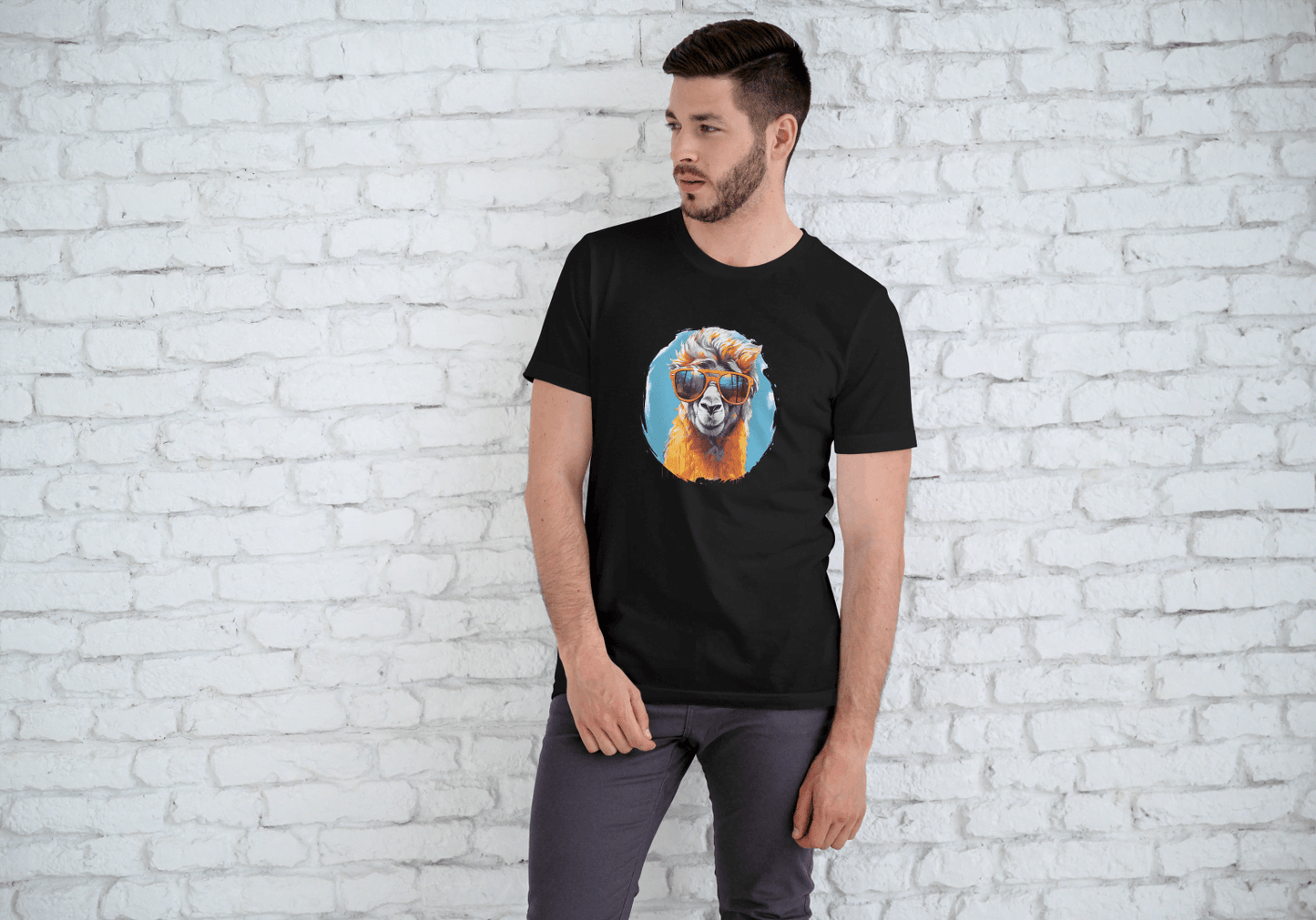 Cool Llama Sunglasses: Funny Animal Graphic Tee - Essentia Attire