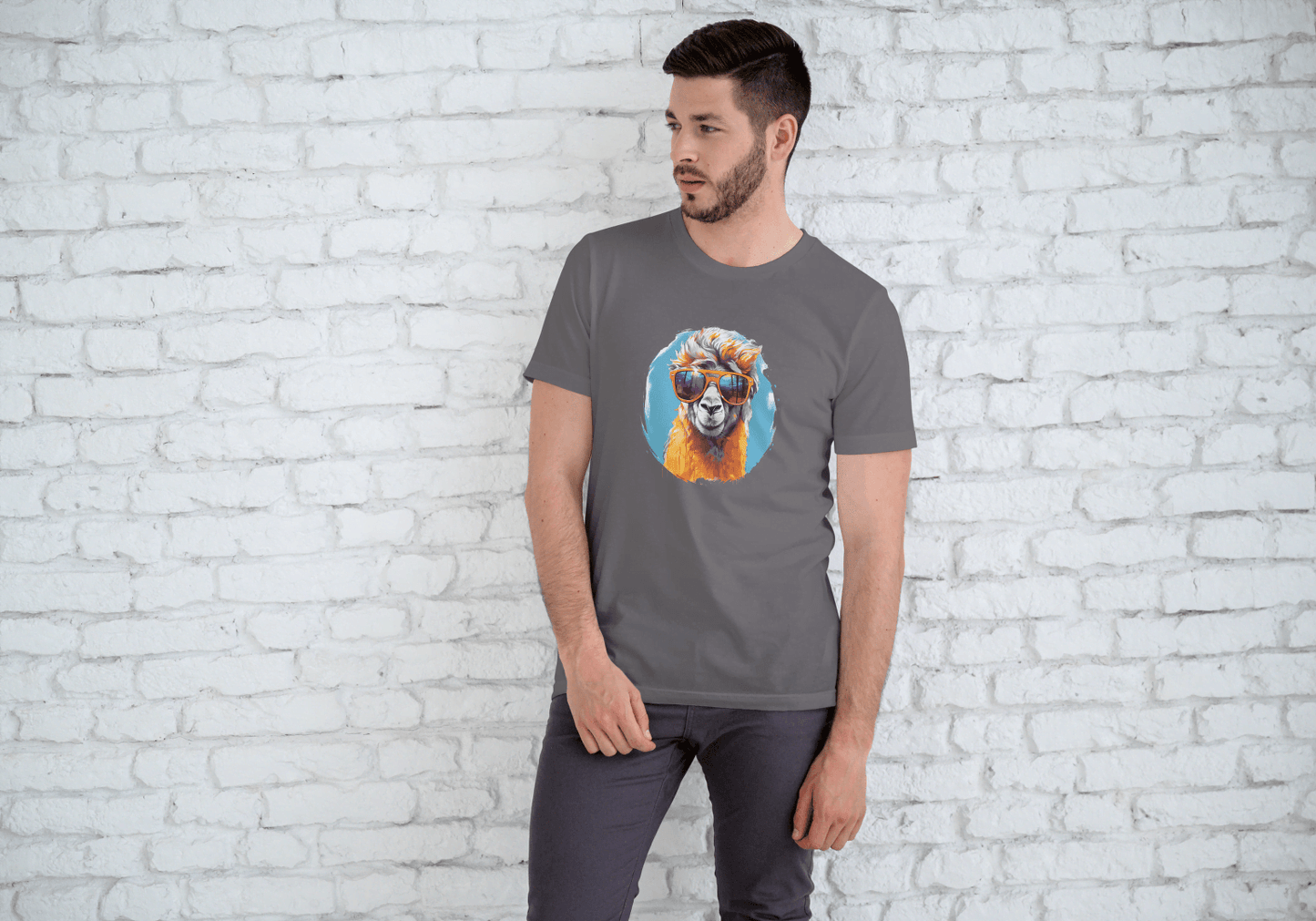 Cool Llama Sunglasses: Funny Animal Graphic Tee - Essentia Attire