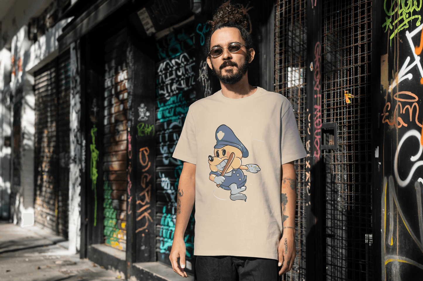 Classic Police Pup: Unique Old-School Cartoon - Essentia Attire