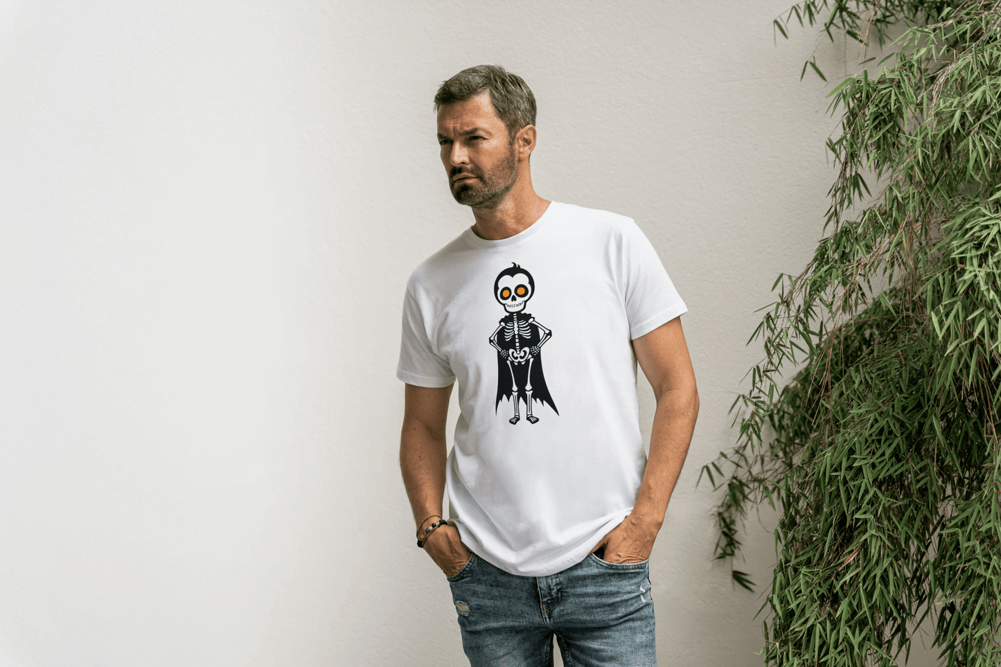 Cute Skeleton with Cape: Superhero Tee - Essentia Attire