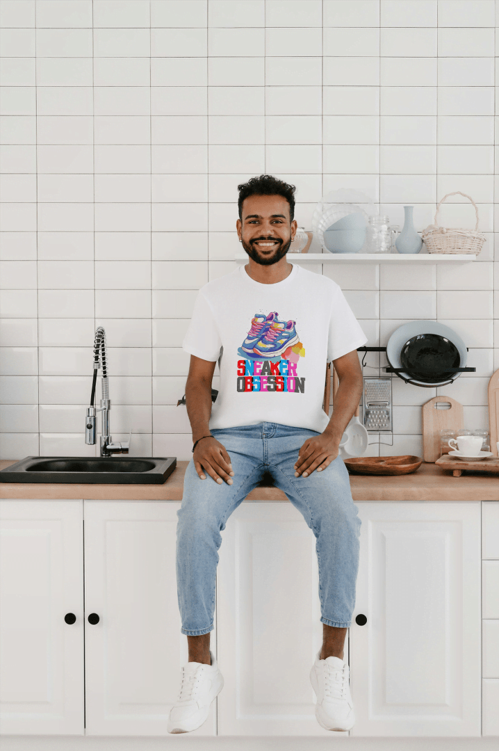 Sneaker Obsession Colorful T-Shirt Unisex Sneakerhead Graphic Tee - Essentia Attire