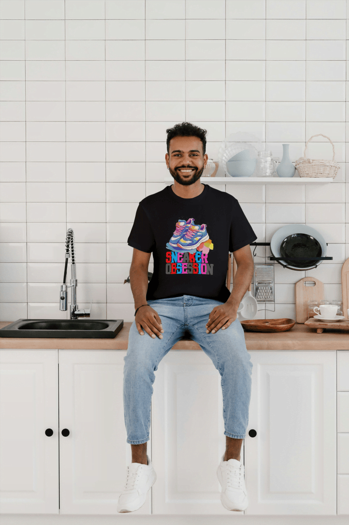 Sneaker Obsession Colorful T-Shirt Unisex Sneakerhead Graphic Tee - Essentia Attire