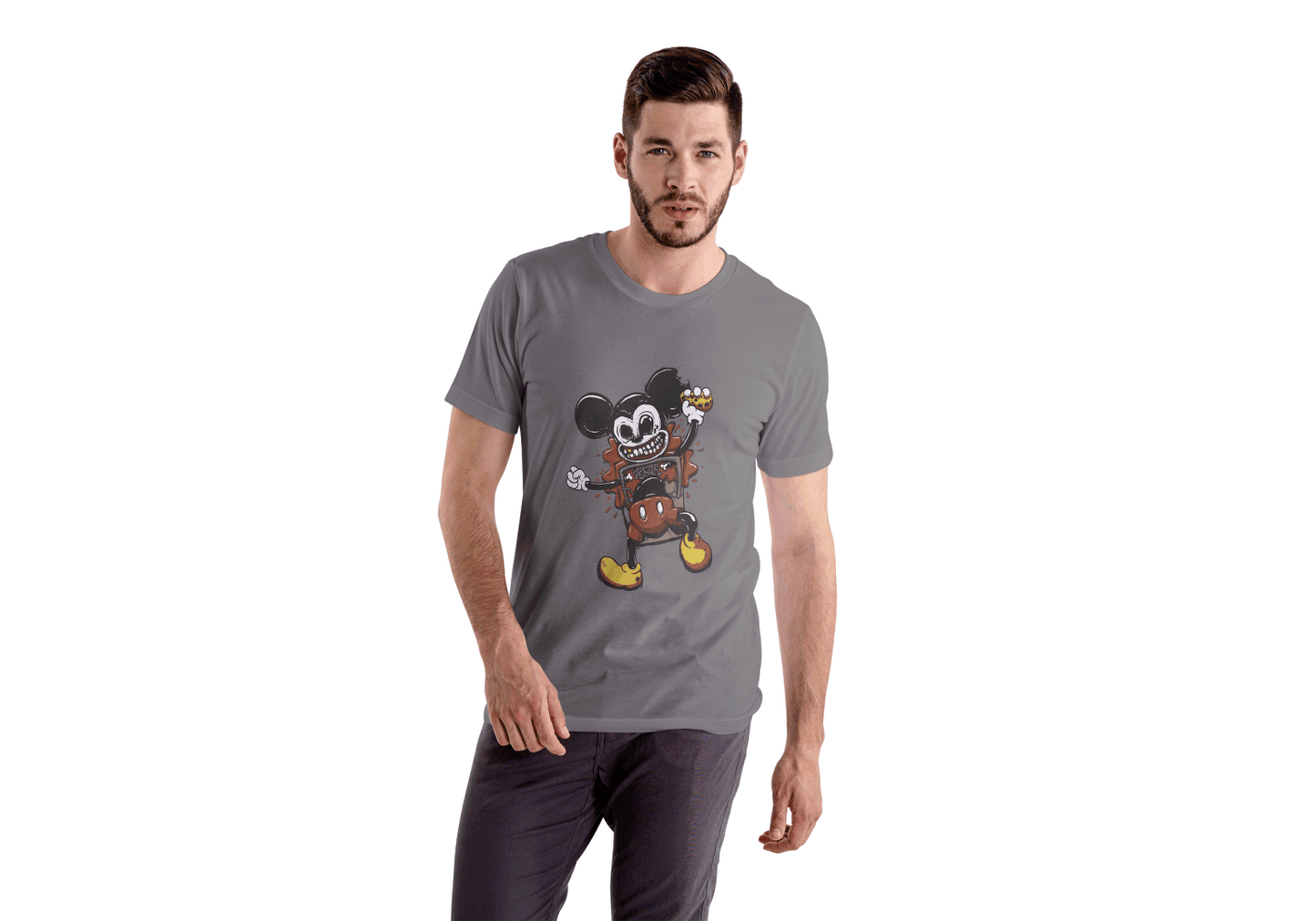Zombie Party Mouse: Creepy Cute Cartoon Mouse Tee - Essentia Attire
