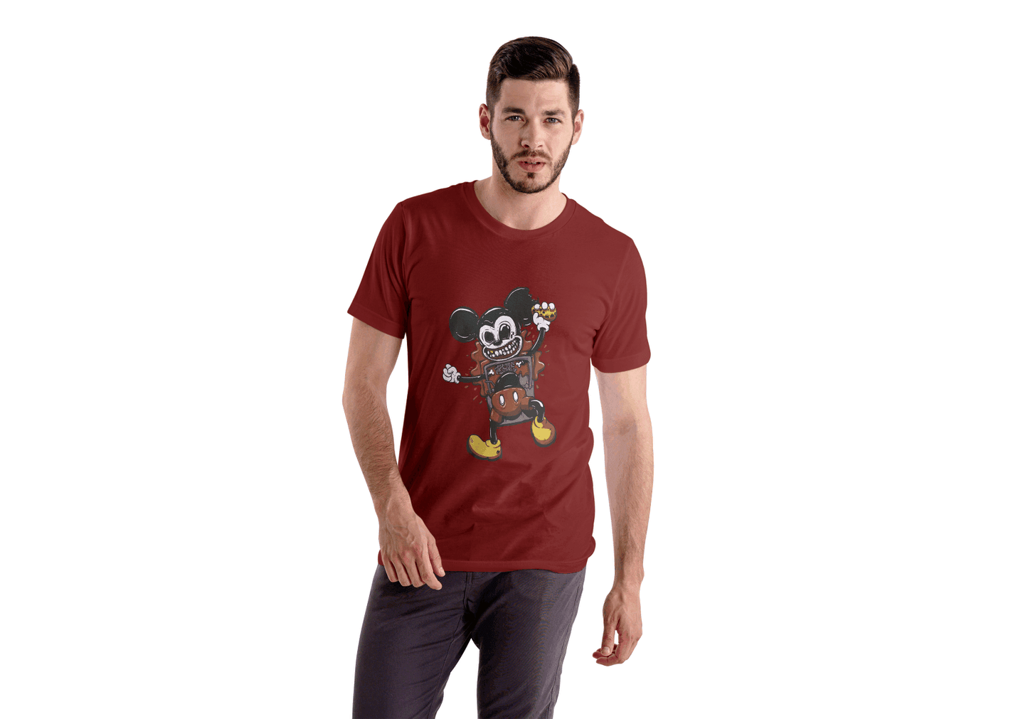 Zombie Party Mouse: Creepy Cute Cartoon Mouse Tee - Essentia Attire