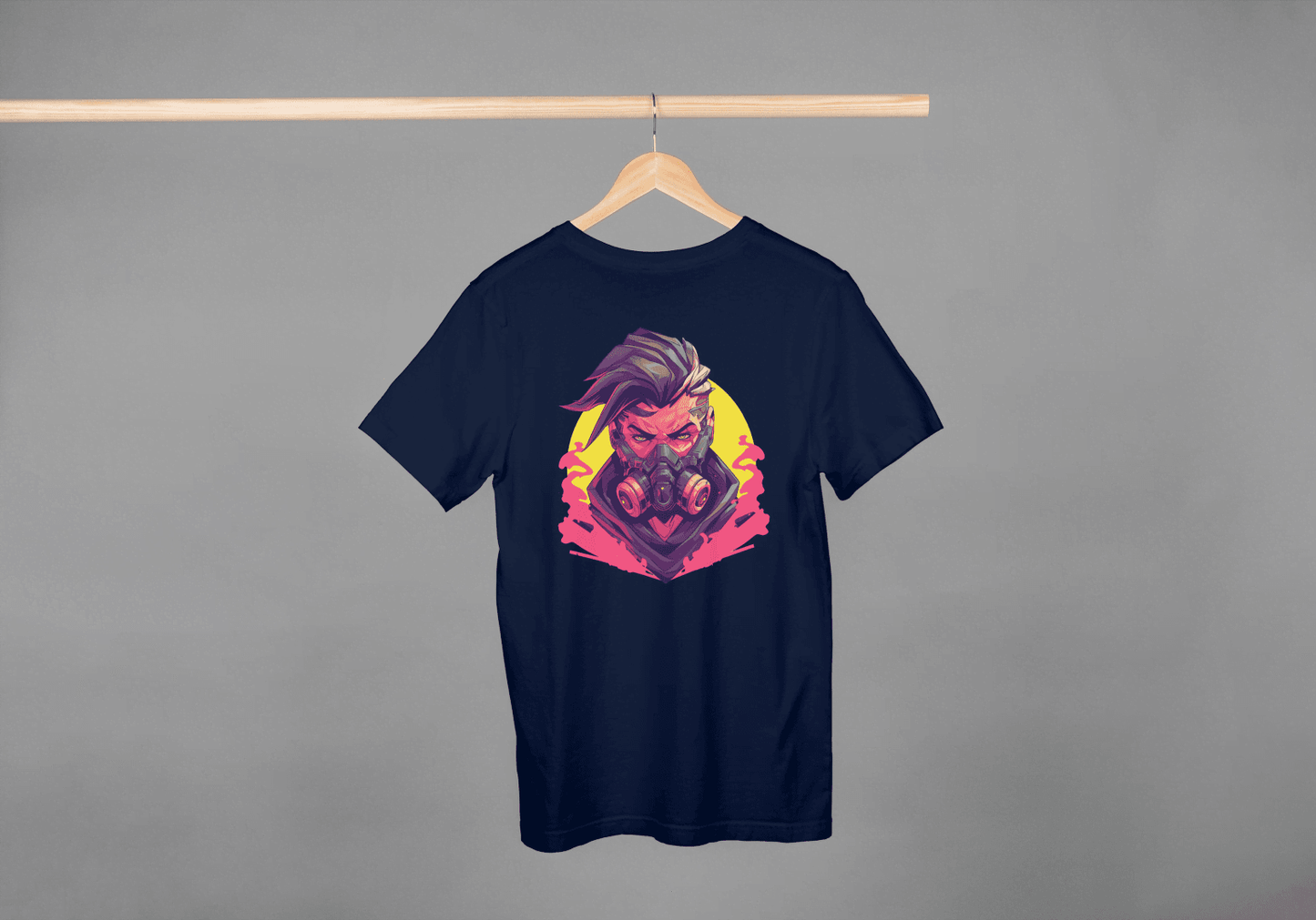 Cyberpunk Gas Mask: Futuristic Urban Graphic Tee - Essentia Attire
