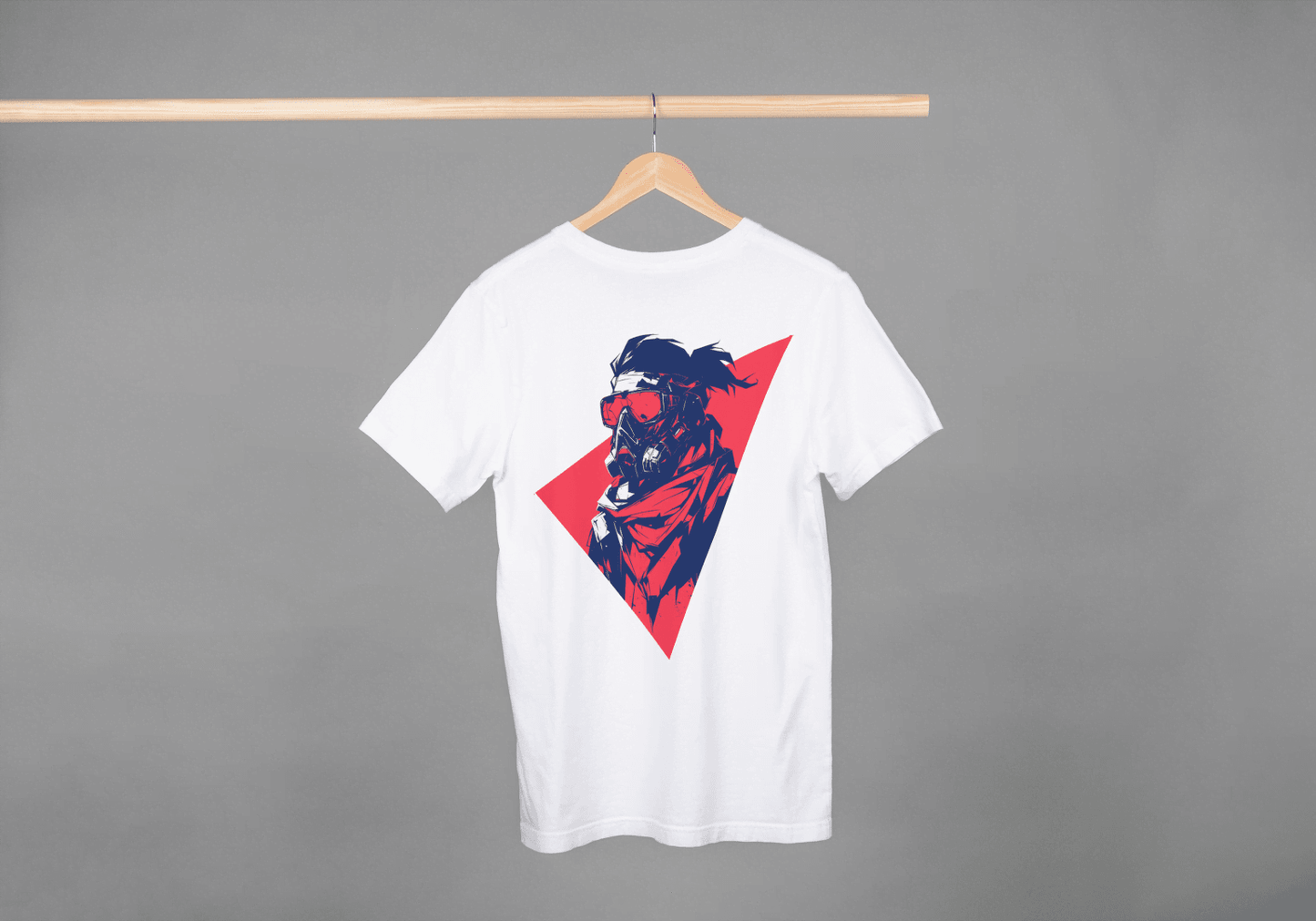 Gas Mask Warrior: Edgy Urban Graphic Tee - Essentia Attire