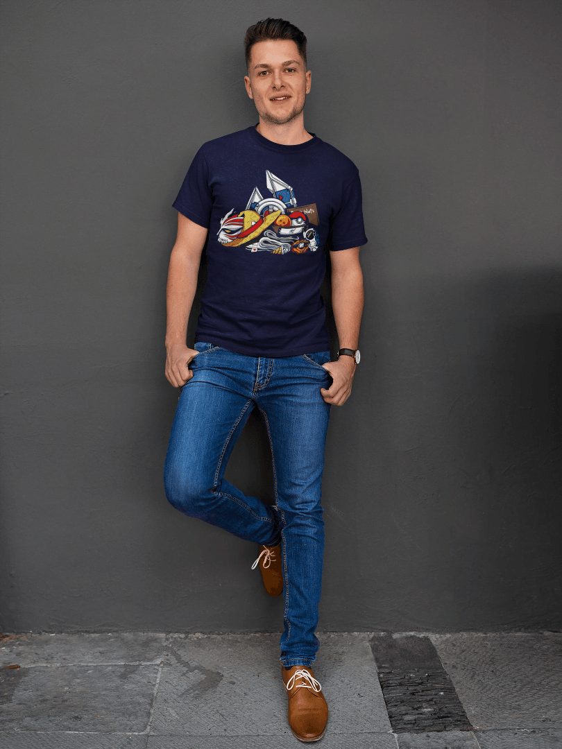 Anime Fan Mashup: Iconic Series Items Tee - Essentia Attire