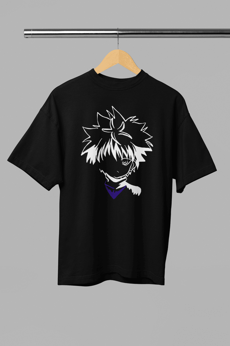 Hunter x Hunter Killua Zoldyck Minimalist Oversized T-Shirt - Essentia Attire