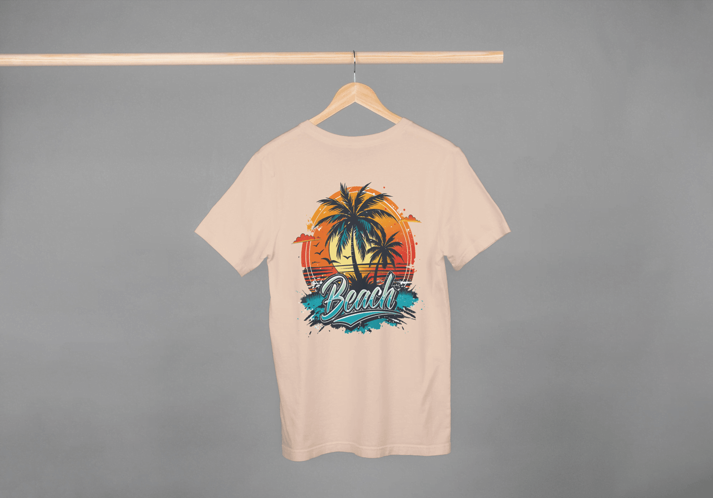 Beach Sunset Palm Tree: Tropical Summer Vibes Tee - Essentia Attire