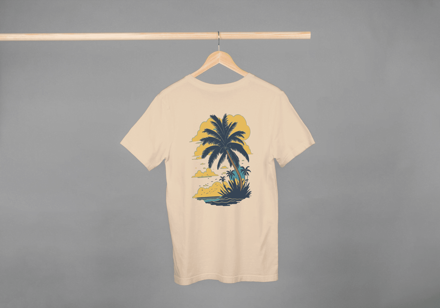 Tropical Palm Tree Beach: Summer Island Vibes Tee - Essentia Attire