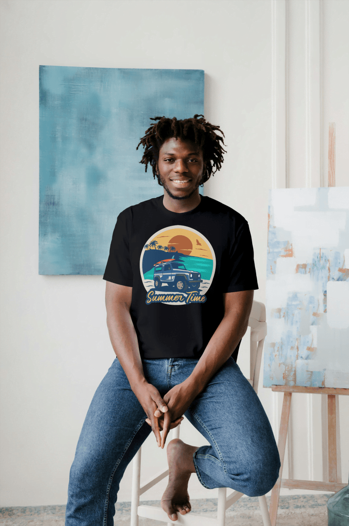 Summer Time Off-Road Beach: Vintage Surf Adventure Tee - Essentia Attire
