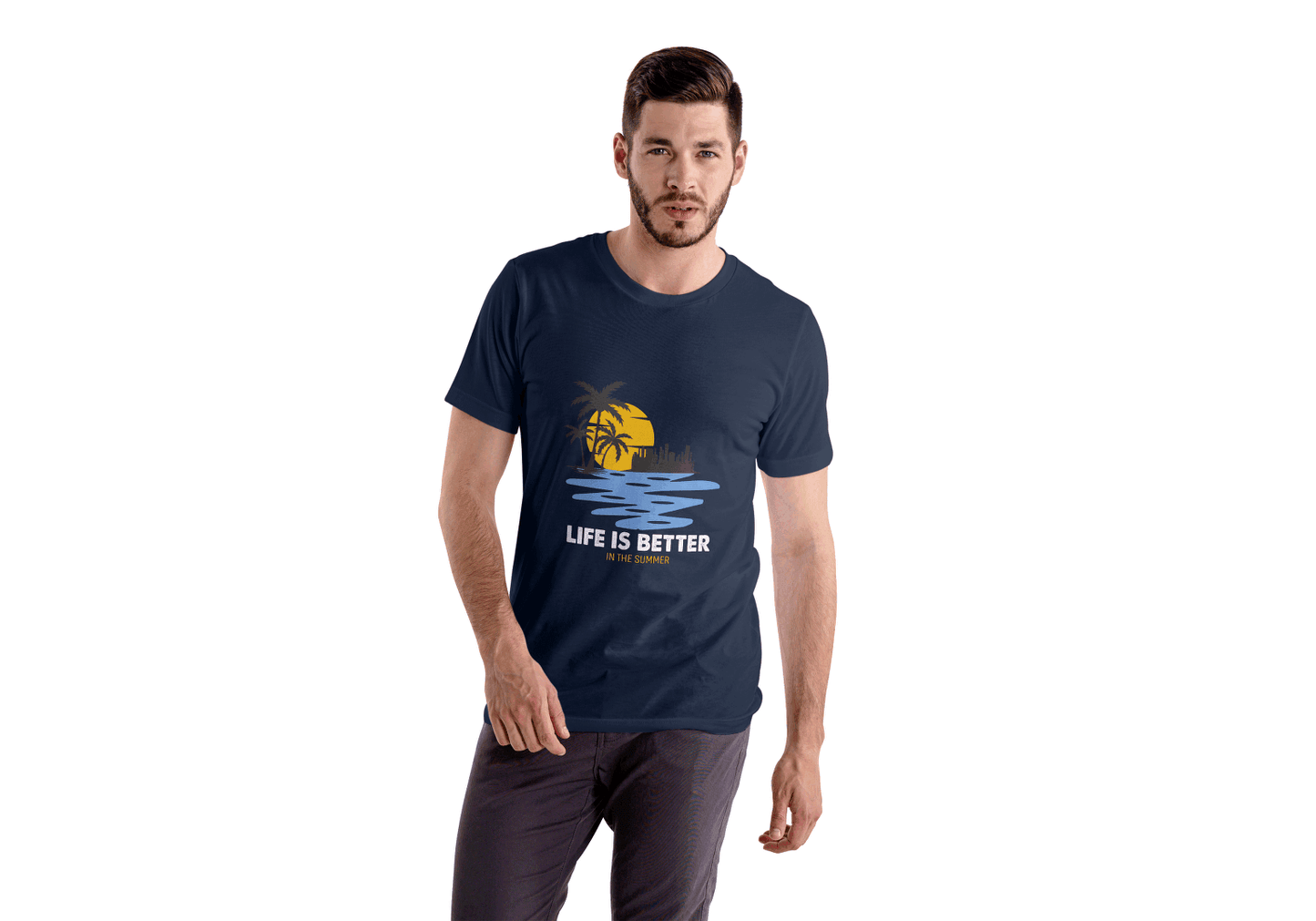 Life Is Better In The Summer: Beach & City Skyline Tee - Essentia Attire