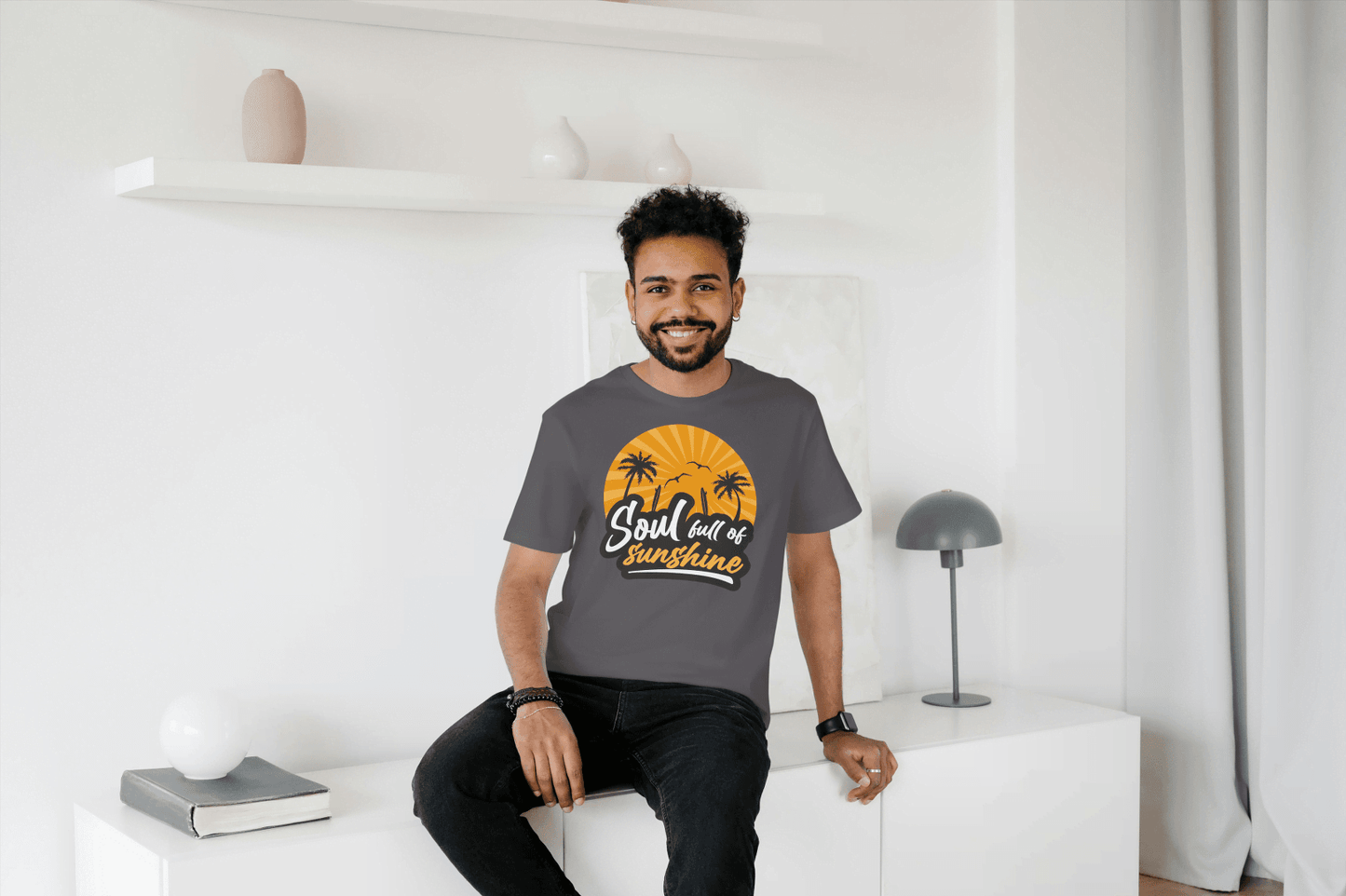Soul Full of Sunshine: Tropical Sunset Beach Tee - Essentia Attire