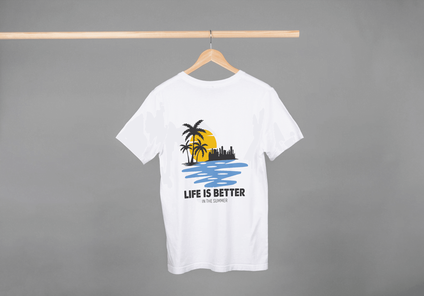 Life Is Better In The Summer: Beach & City Skyline Tee - Essentia Attire