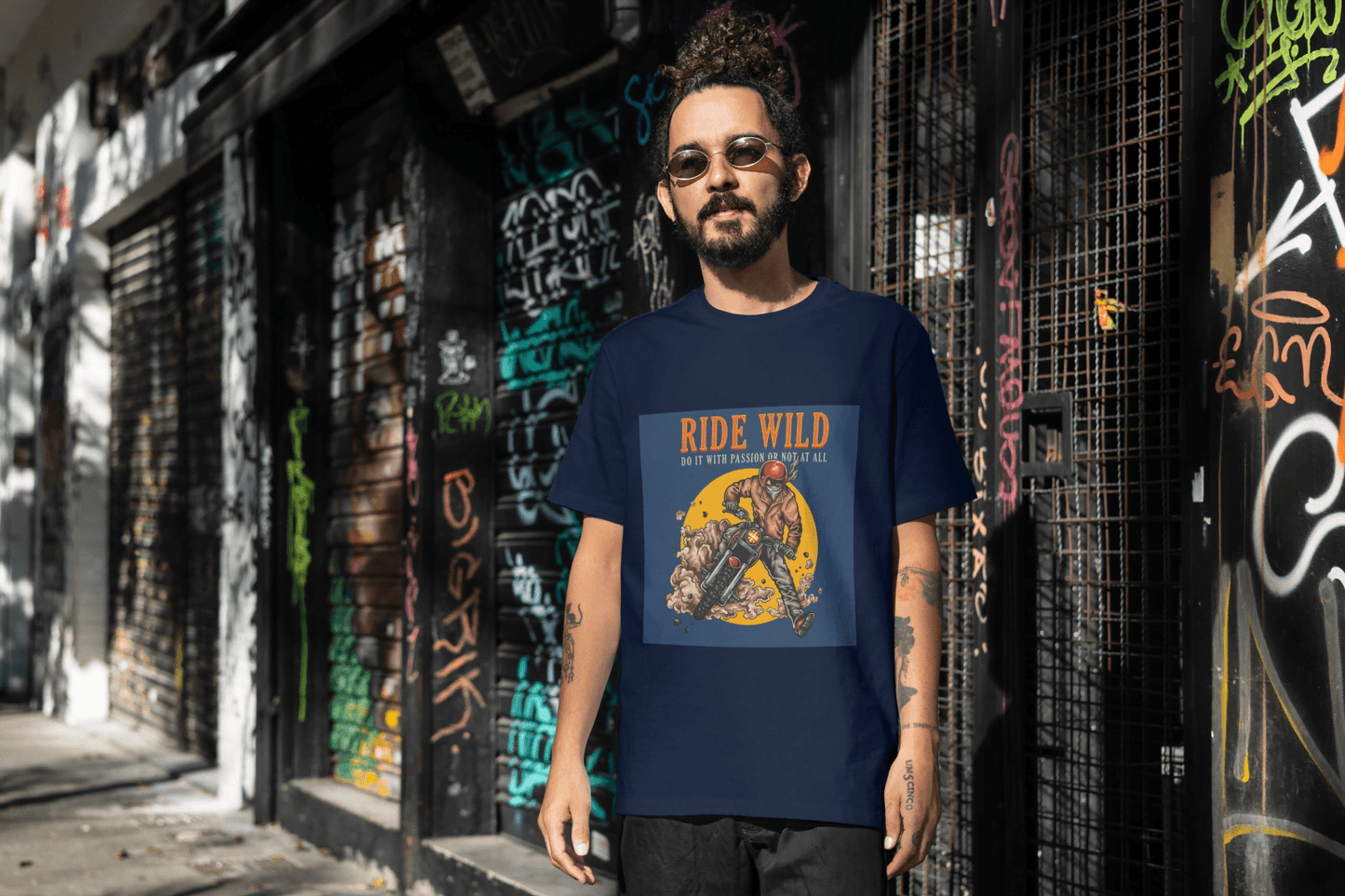 Passionate Biker T-Shirt Graphic Tee - Essentia Attire