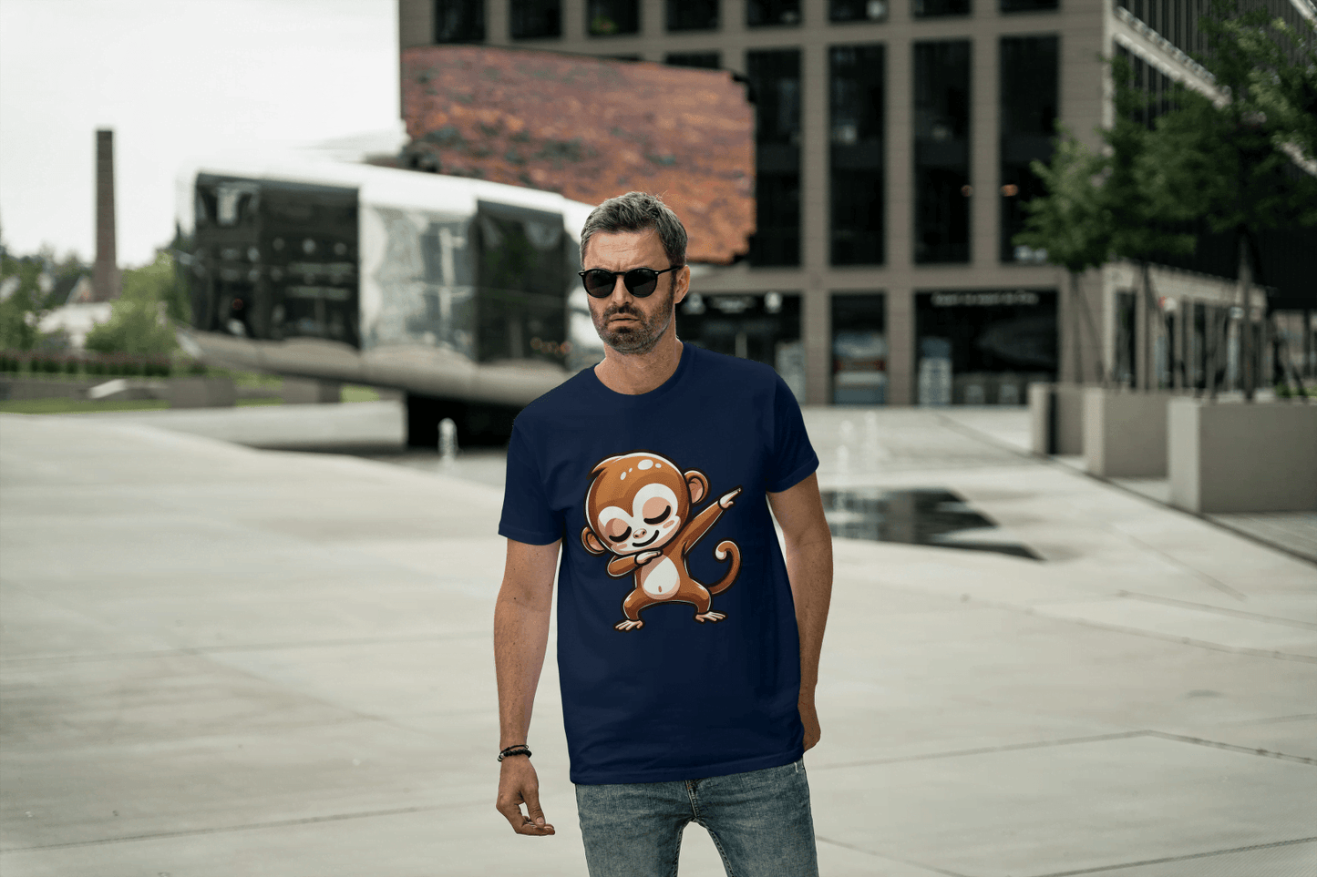 Dabbing Monkey: Cute Cartoon Animal Tee - Essentia Attire