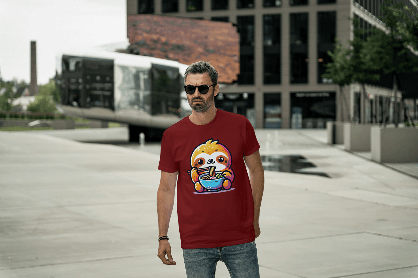 Cute Sloth Ramen: Noodle Lover Graphic Tee - Essentia Attire