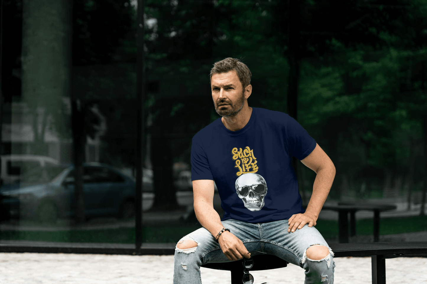 Such is Life Skull: Edgy Philosophical Tee - Essentia Attire