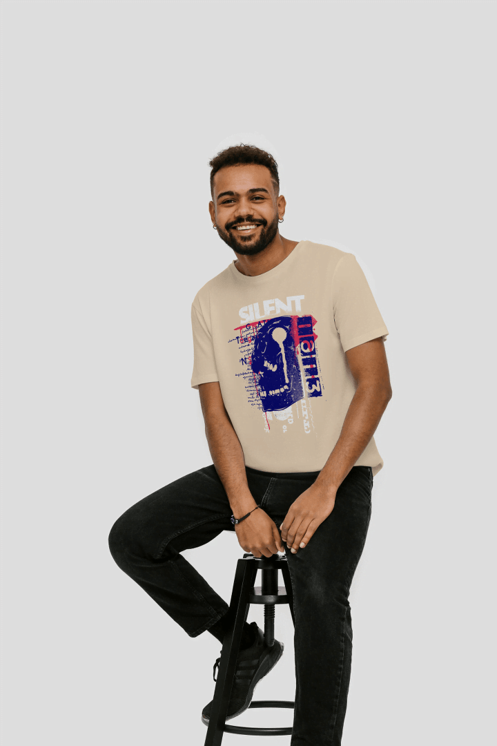 Silent Monster Skull: Urban Grunge Graphic Tee - Essentia Attire