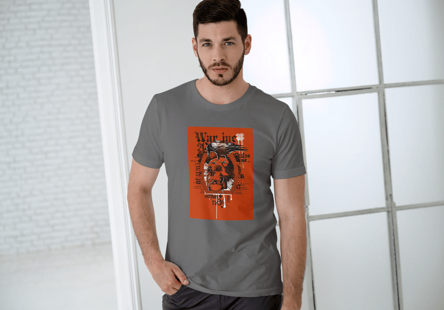 Gothic Crow & Skull: Dark Academia Graphic Tee - Essentia Attire