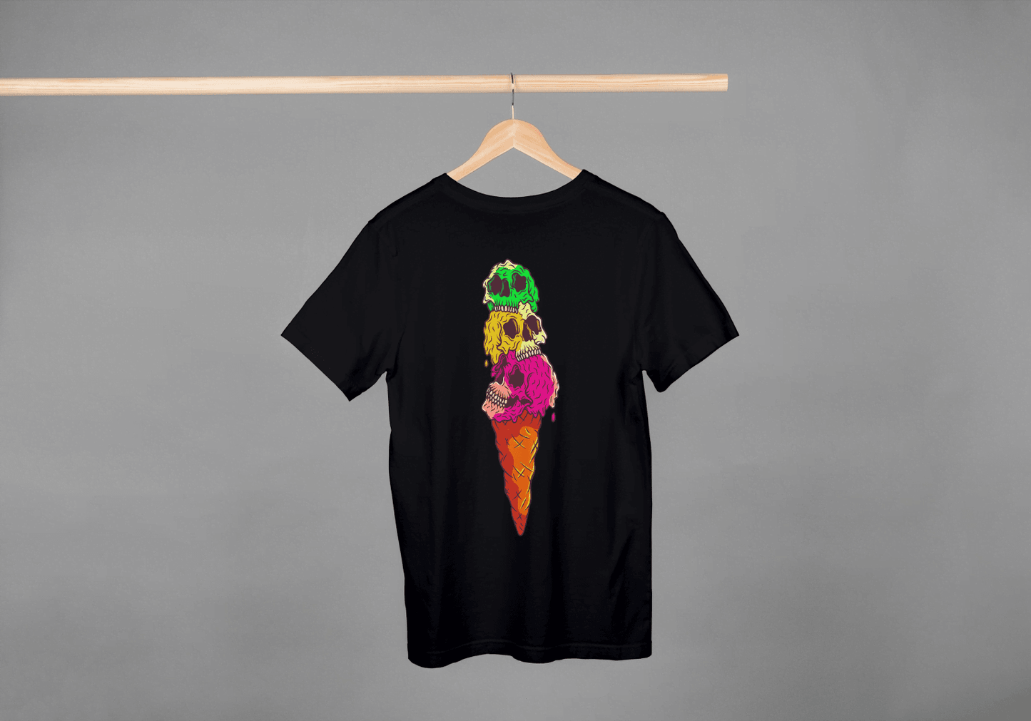 Skull Ice Cream Cone: Goth Pastel Dessert Tee - Essentia Attire