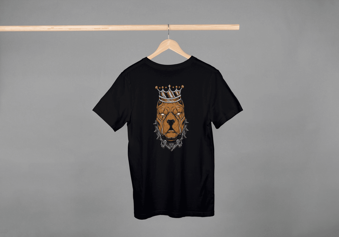 Pitbull King Graphic: Crowned Dog Lover Tee - Essentia Attire