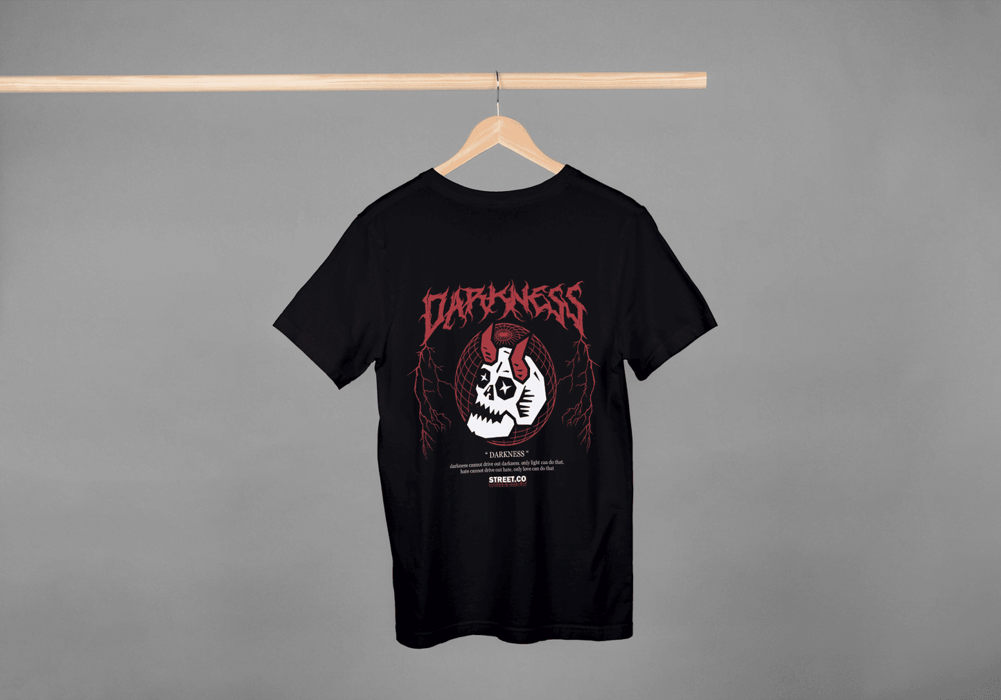 Darkness Skull Graphic: Edgy Streetwear Tee - Essentia Attire