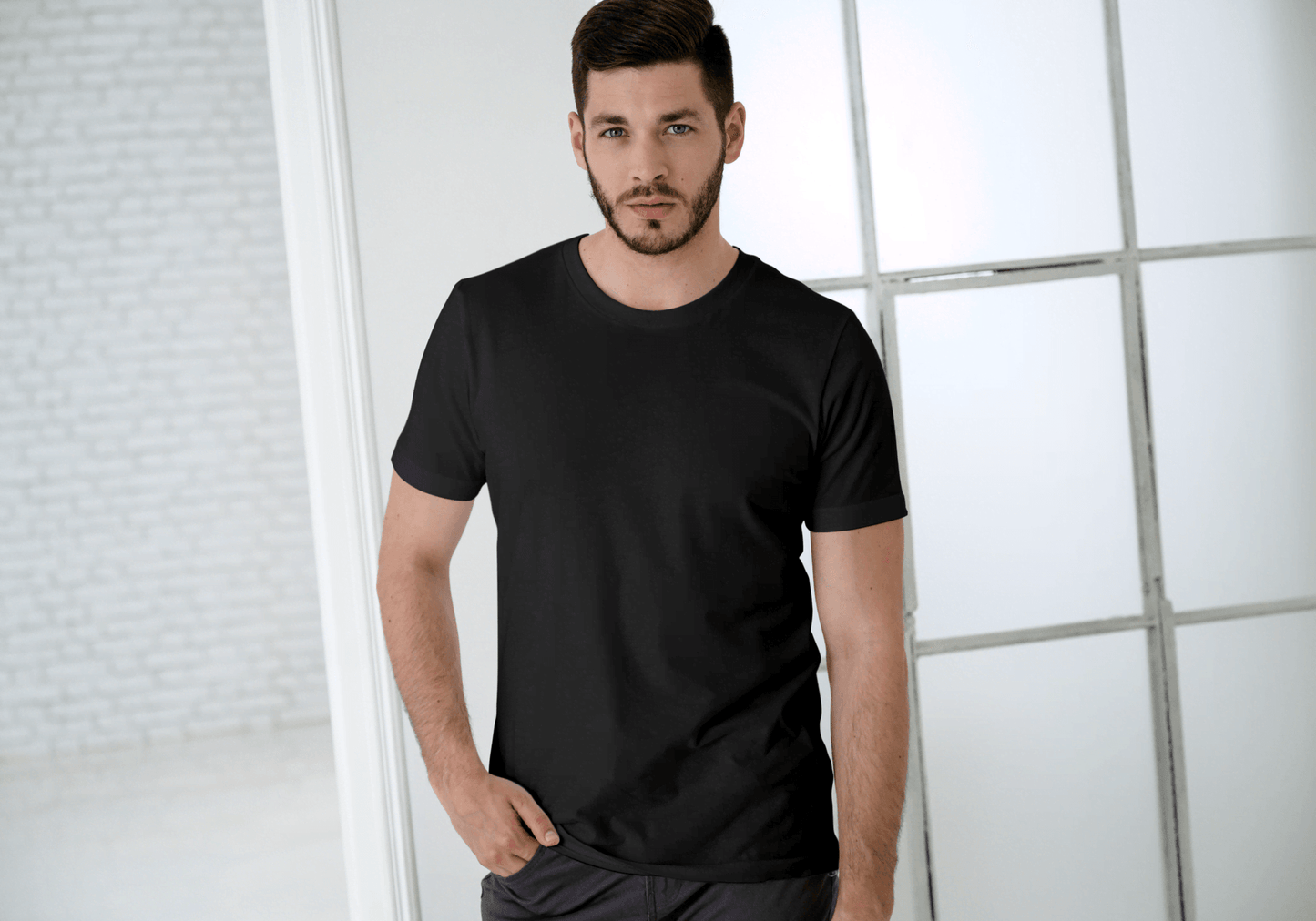 Black Plain Regular Half-Sleeve: Unisex T-Shirt - Essentia Attire