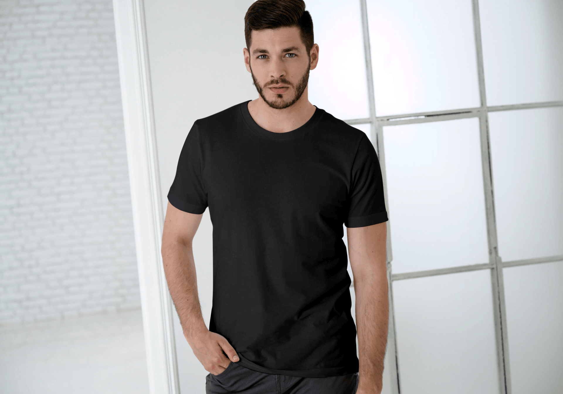 Black Plain Regular Half-Sleeve: Unisex T-Shirt - Essentia Attire