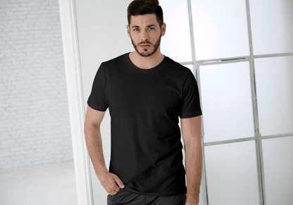 Black Plain Regular Half-Sleeve: Unisex T-Shirt - Essentia Attire