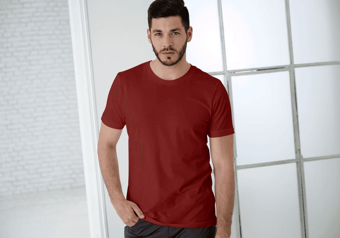 Red/Black/Blue Trio Pack of Plain Regular Half-Sleeve: Unisex T-Shirt - Essentia Attire