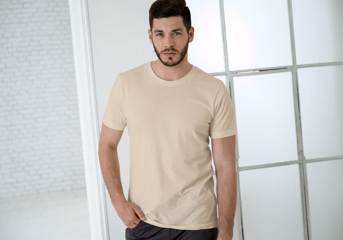 Beige/Black/White Trio Pack of Plain Regular Half-Sleeve: Unisex T-Shirt - Essentia Attire