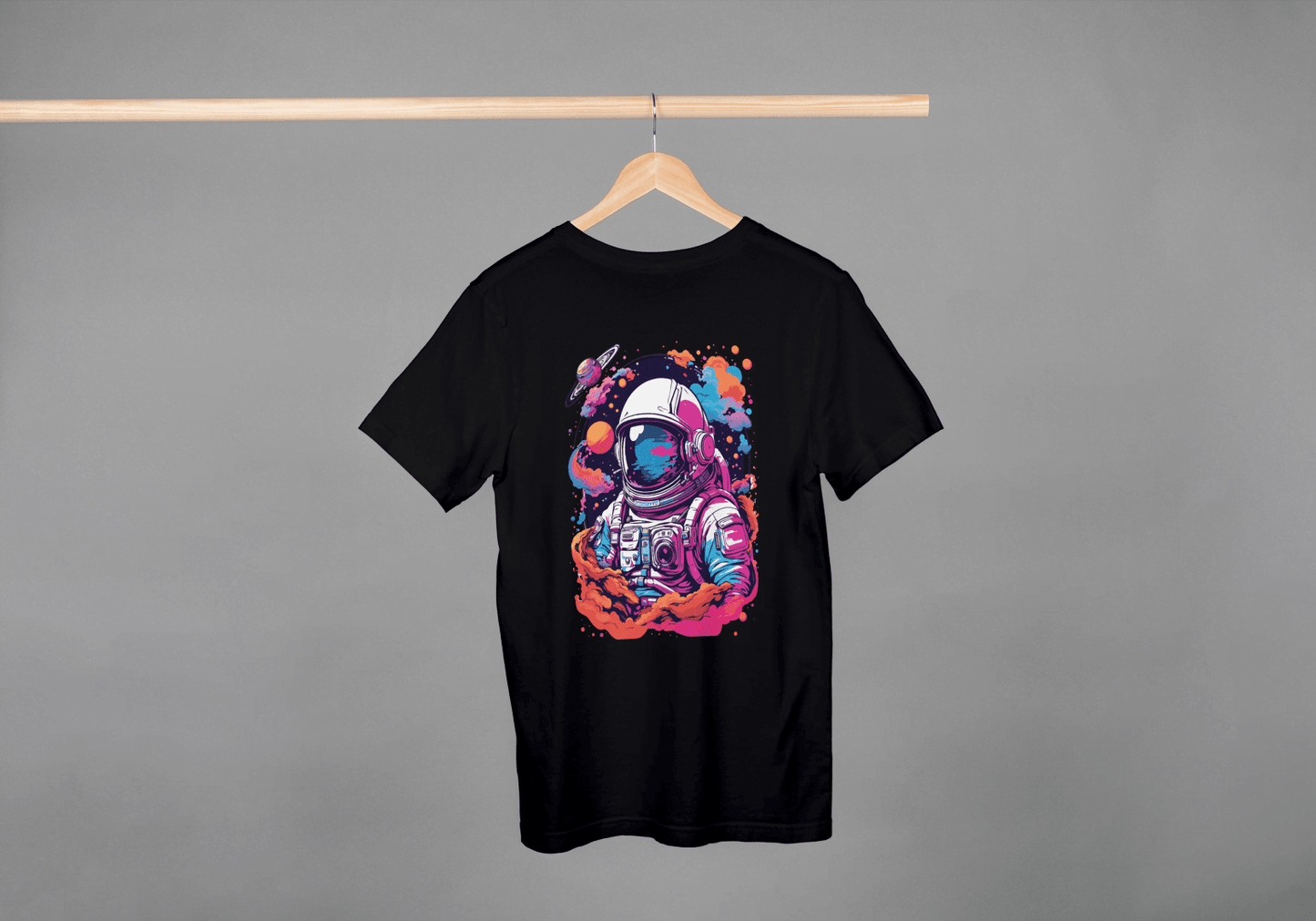 Vibrant Astronaut Space: Cosmic Dream Graphic Tee - Essentia Attire