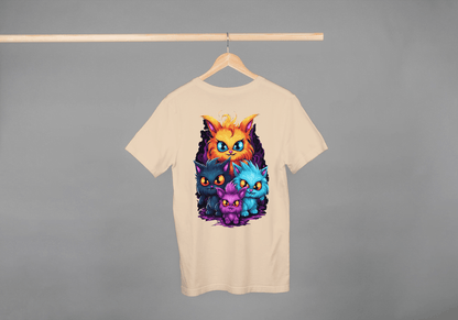 Vibrant Fantasy Cat Family: Cute Magical Kittens Tee - Essentia Attire