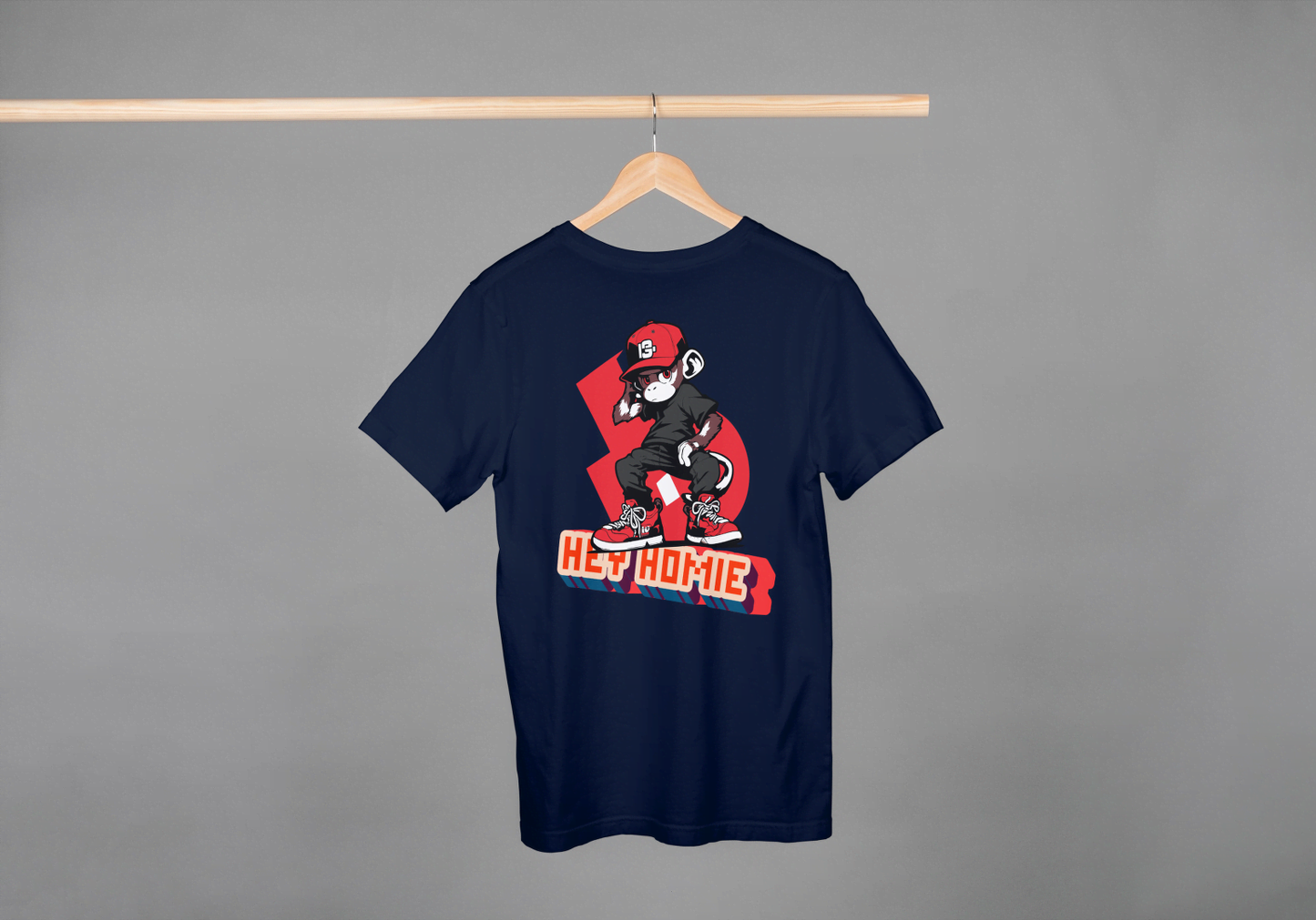 "Hey Homie" Monkey: Urban Skater Graphic Tee - Essentia Attire