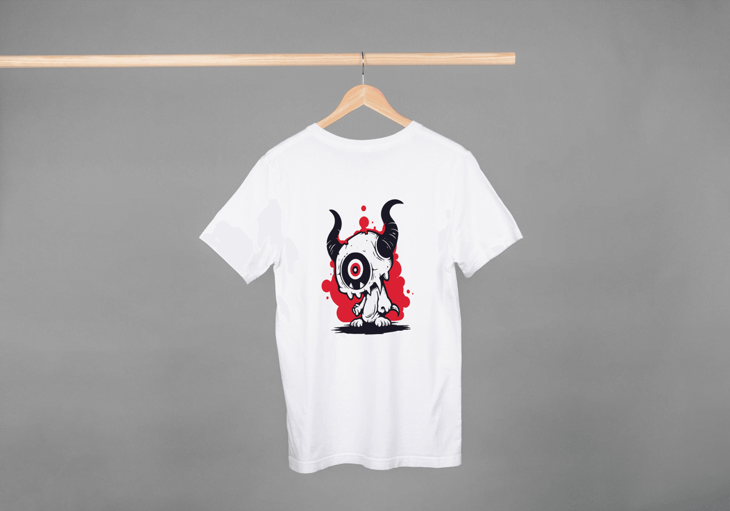 One-Eyed Horned Monster: Edgy Creature Graphic Tee - Essentia Attire