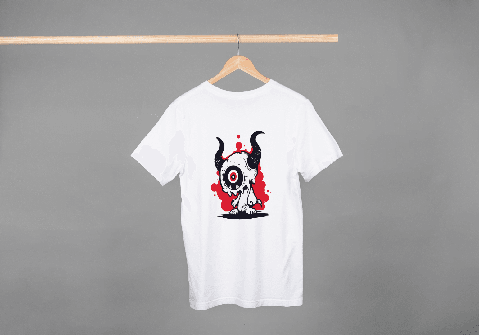 One-Eyed Horned Monster: Edgy Creature Graphic Tee - Essentia Attire