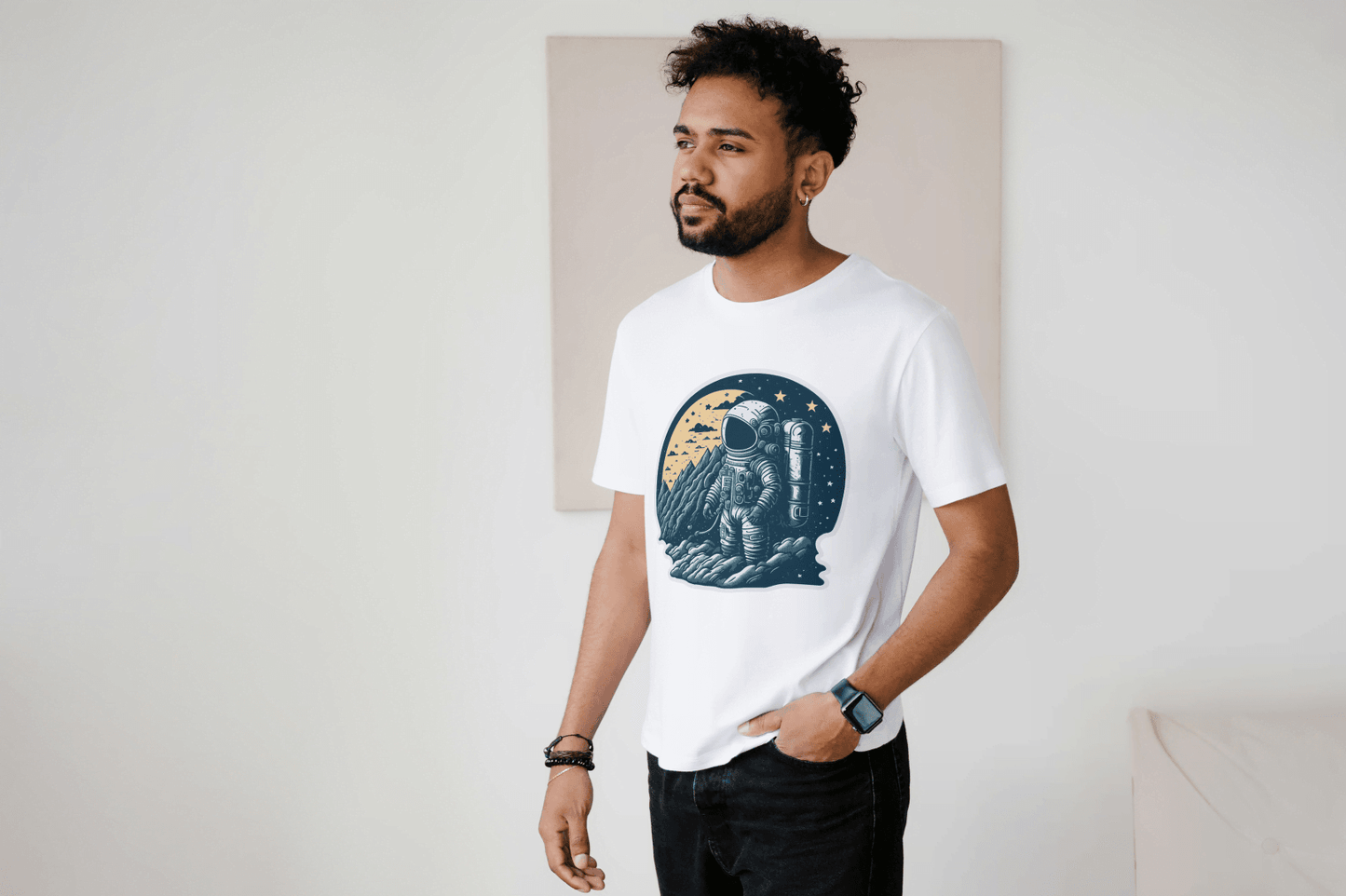 Astronaut Moon Landing T-Shirt - Space Exploration Graphic Tee - Essentia Attire