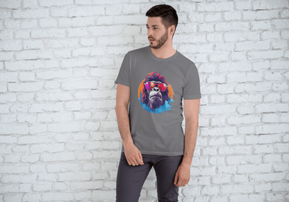 Cool Gorilla Sunglasses: Vibrant Animal Graphic Tee - Essentia Attire