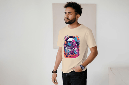 Vibrant Astronaut Space: Cosmic Dream Graphic Tee - Essentia Attire