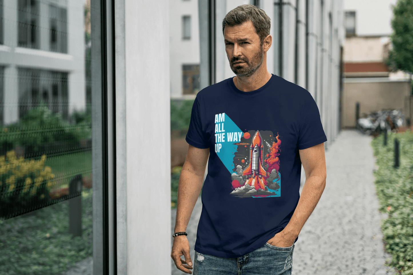 Am All The Way Up: Motivational Space Exploration Tee - Essentia Attire