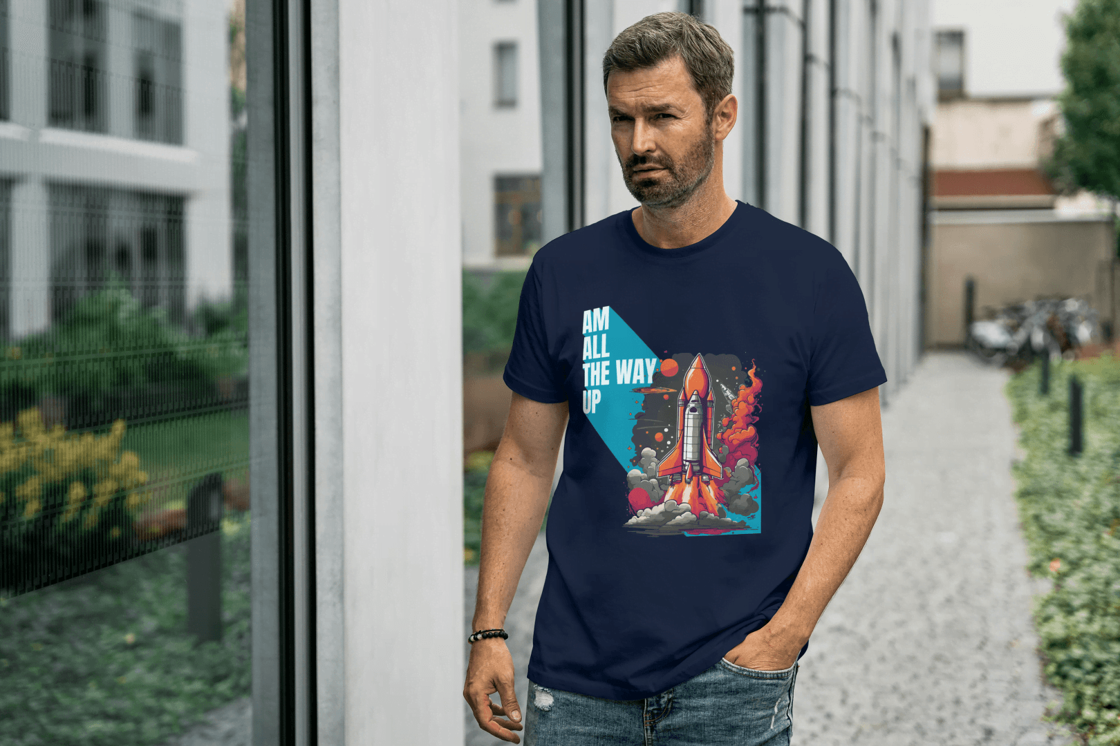 Am All The Way Up: Motivational Space Exploration Tee - Essentia Attire