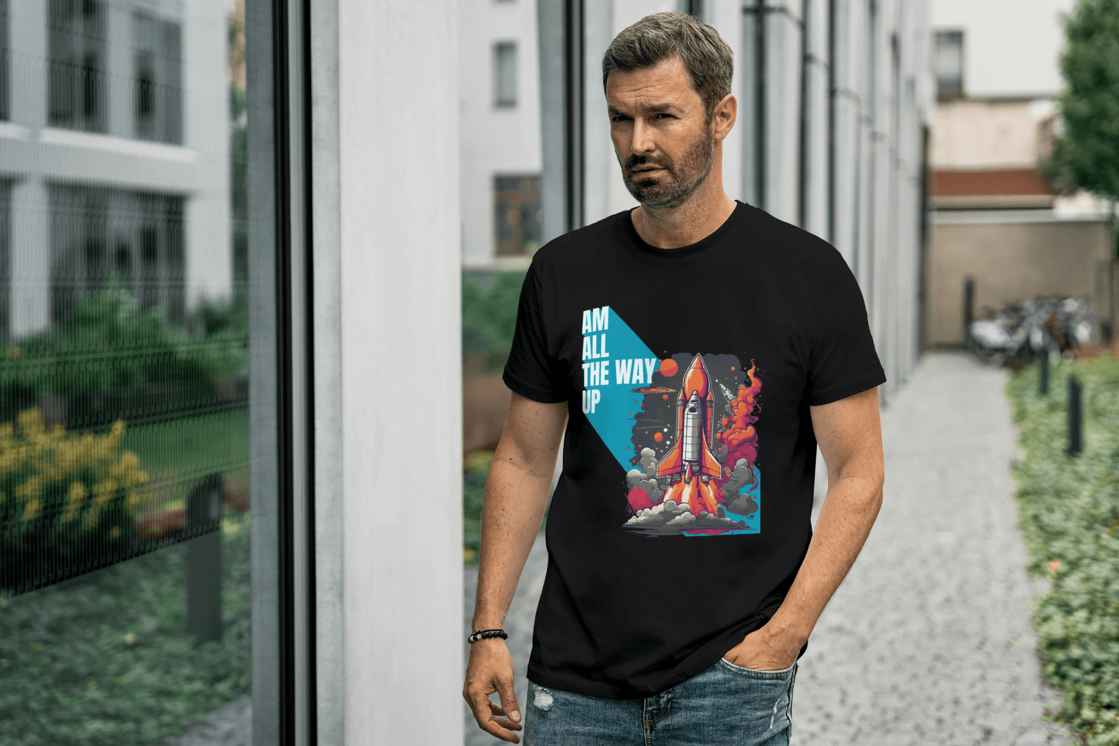 Am All The Way Up: Motivational Space Exploration Tee - Essentia Attire
