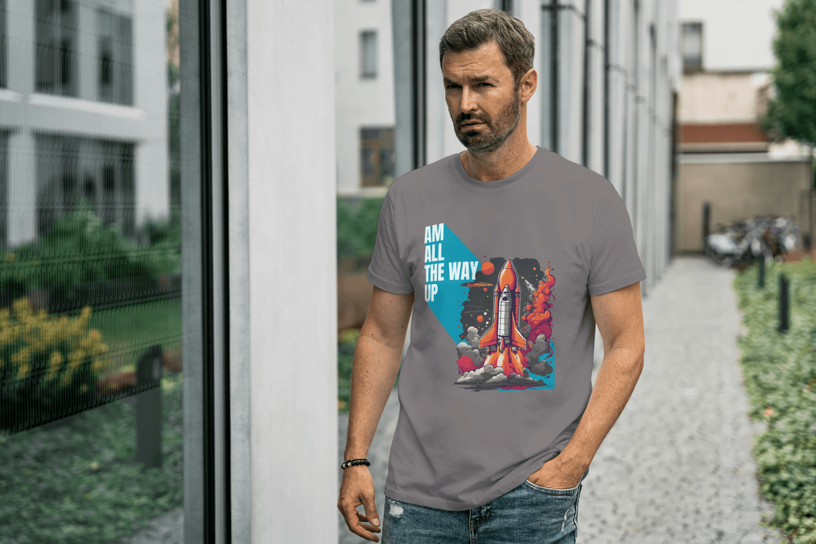 Am All The Way Up: Motivational Space Exploration Tee - Essentia Attire