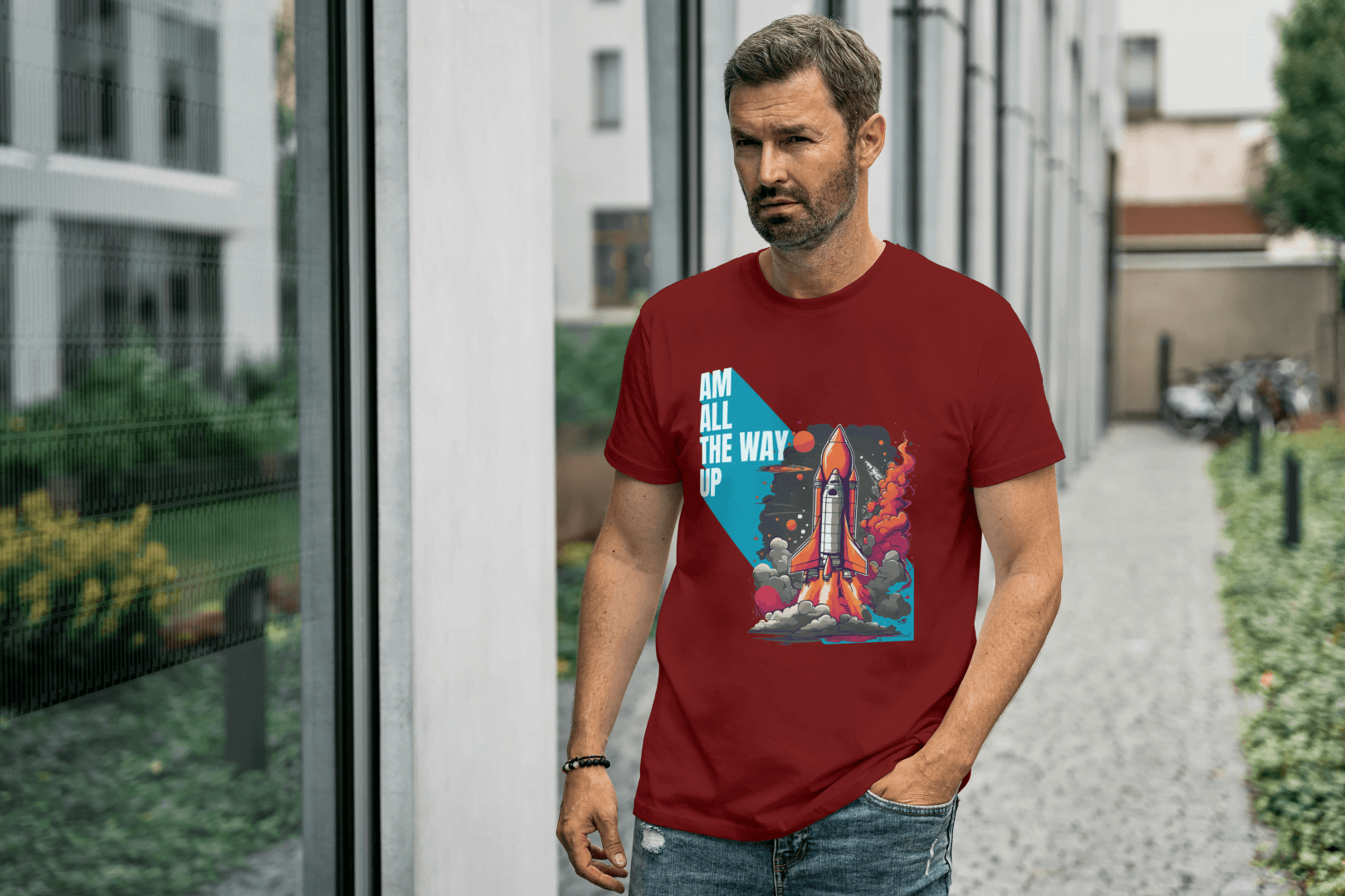 Am All The Way Up: Motivational Space Exploration Tee - Essentia Attire