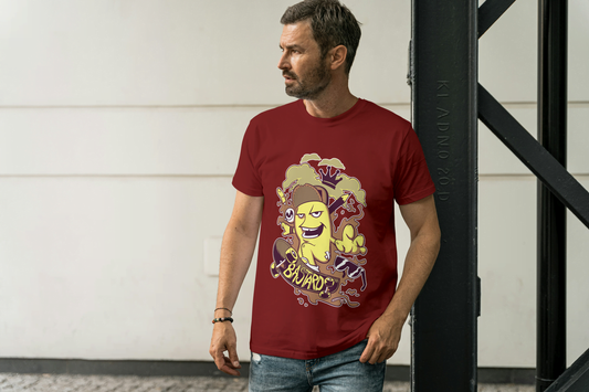 "8 Bastards" Banana Skateboarder: Humorous Fruit Character - Essentia Attire